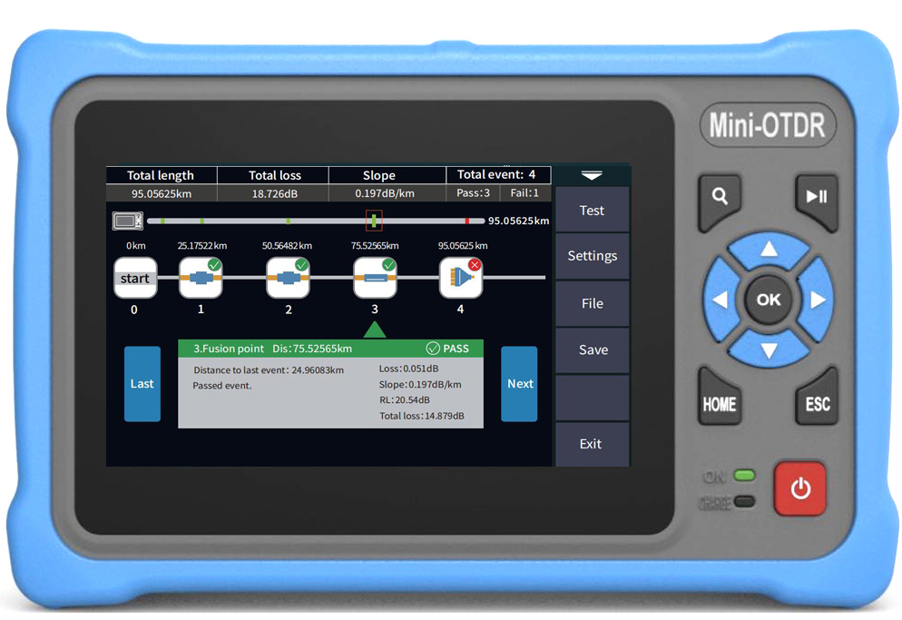 4,3-дюймовый сенсорный экран,  – обзор и цена Optical Time Domain Reflectometer Otdr 1310 1550Nm