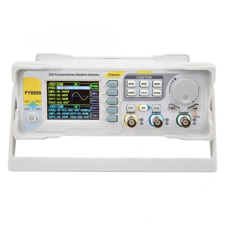 FY6900 Двухканальный генератор – обзор и цена Dual Channel Arbitrary Waveform Function Generator 60Mhz